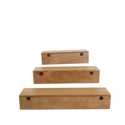 Set di 3 mensole in legno (L60-50-40 cm) Jaipur Legno scuro