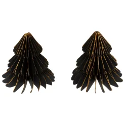Set di 2 mini Alberi decorativi (H6 cm) Carta magnetica Nero