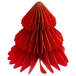 Set di 2 mini Alberi decorativi (H6 cm) in carta magnetica Rossa