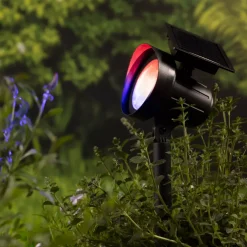 Set di 2 paletti da giardino solari da 25 lumen (H31 cm) Spot Bianco caldo e multicolore