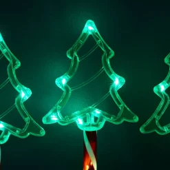 Set di 5 paletti luminosi con pile 45 LED (H44 cm) Abeti Candy Multicolore