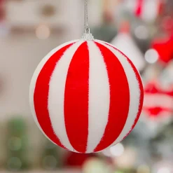 Set di 22 Palline di natale assortite a righe Rosso