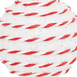 Set di 22 Palline di natale assortite a righe Fantasia Rosso e Bianco