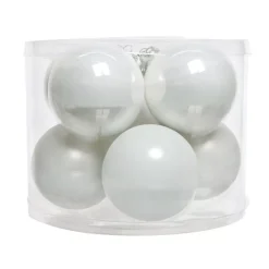 Set di 8 palline di Natale di vetro (D70 mm) Myst Bianco