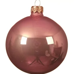 Set di 6 palline di Natale di vetro (D80 mm) Scintilla Rosa antico