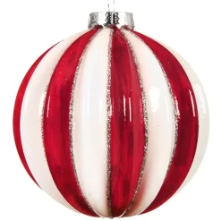 Set di 3 palline di Natale di vetro (D80 mm) Rosso