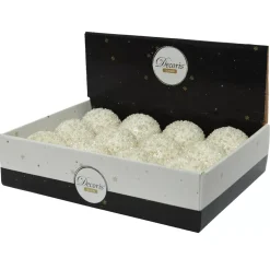 Set di 12 palline di Natale (D80 mm) Altesse perlata Bianco Lana