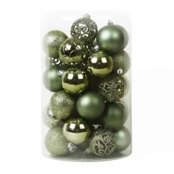 Set di 35 palline di Natale (D60 mm) Aravis mix Verde rosmarino