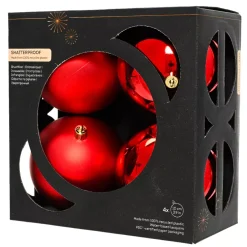 Set di 4 palline di Natale (D100 mm) Aravis Rosso
