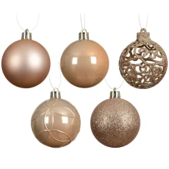 Set di 35 palline di Natale (D60 mm) Aravis mix Pesca