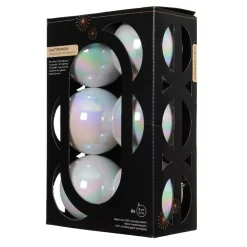 Set di 6 palline di Natale (D80 mm) Aravis Bianco iridescente