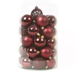 Set di 35 palline di Natale (D60 mm) Aravis mix Bordeaux