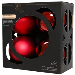 Set di 4 palline di Natale (D100 mm) Aravis Bordeaux