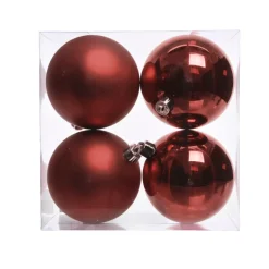 Set di 4 palline di Natale (D100 mm) Aravis Bordeaux