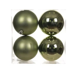 Set di 4 palline di Natale (D100 mm) Aravis Verde rosmarino