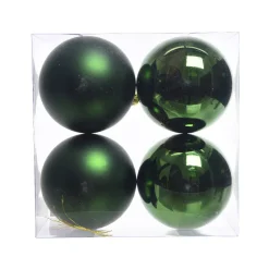 Set di 4 palline di Natale (D100 mm) Aravis Verde abete