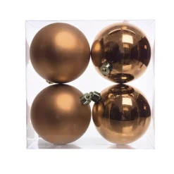 Set di 4 palline di Natale (D100 mm) Aravis Cognac