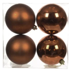 Set di 4 palline di Natale (D100 mm) Aravis Marrone caffè
