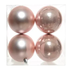 Set di 4 palline di Natale (D100 mm) Aravis Rosa cipria