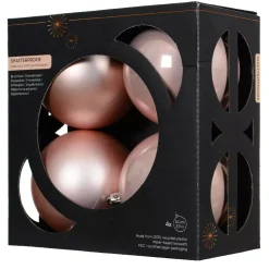 Set di 4 palline di Natale (D100 mm) Aravis Rosa cipria