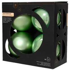 Set di 4 palline di Natale (D100 mm) Aravis Verde Matcha