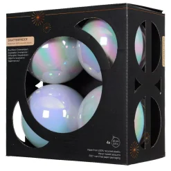Set di 4 palline di Natale (D100 mm) Aravis Bianco iridescente