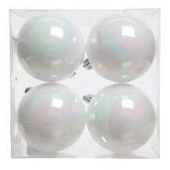 Set di 4 palline di Natale (D100 mm) Aravis Bianco iridescente