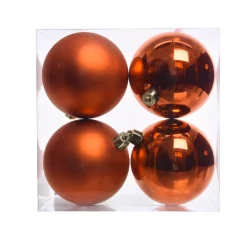 Set di 4 palline di Natale (D100 mm) Aravis Arancione