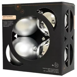 Set di 4 palline di Natale (D100 mm) Aravis Argento