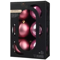 Set di 6 palline di Natale (D80 mm) Aravis Rosa antico