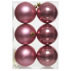 Set di 6 palline di Natale (D80 mm) Aravis Rosa antico