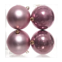 Set di 4 palline di Natale (D100 mm) Aravis Rosa antico