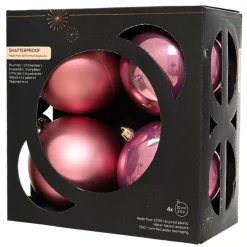 Set di 4 palline di Natale (D100 mm) Aravis Rosa antico