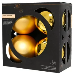 Set di 4 palline di Natale (D100 mm) Aravis Oro