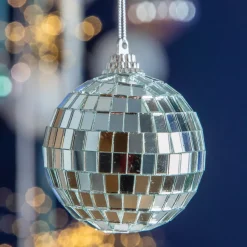 Set di 24 palline di Natale (D60 mm) Disco faccette Argento