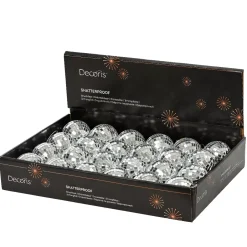 Set di 24 palline di Natale (D60 mm) Disco faccette Argento