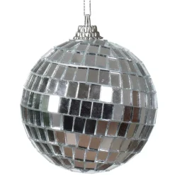 Set di 24 palline di Natale (D60 mm) Disco faccette Argento