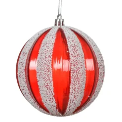 Set di 12 palline di Natale (D80 mm) Fantasia Rosso perlato bianco