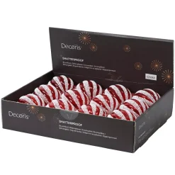 Set di 12 palline di Natale (D80 mm) Fantasia Rosso perlato bianco