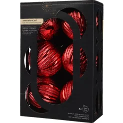 Set di 6 Palline di Natale (D80 mm) Glitter Rosso