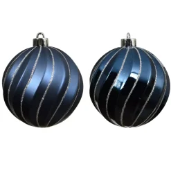 Set di 6 palline di Natale (D80 mm) Glam chic Blu notte