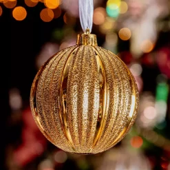 Set di 6 palline di Natale (D80 mm) Glitter Oro