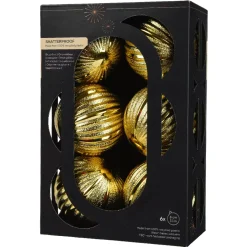 Set di 6 palline di Natale (D80 mm) Glitter Oro