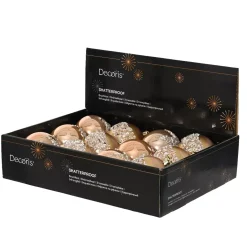 Set di 12 Palline di Natale (D80 mm) Glitter Argento Rosa