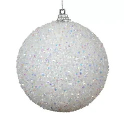 Set di 12 palline di Natale (D80 mm) Glitter Bianco