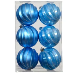 Set di 6 palline di Natale (D80 mm) Glam chic Azzurro