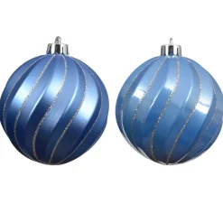 Set di 6 palline di Natale (D80 mm) Glam chic Azzurro