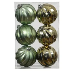 Set di 6 palline di Natale (D80 mm) Glam chic Verde rosmarino