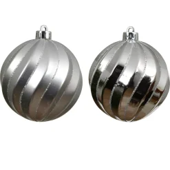 Set di 6 palline di Natale (D80 mm) Glam chic Argento