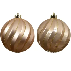 Set di 6 palline di Natale (D80 mm) Glam chic Pesca